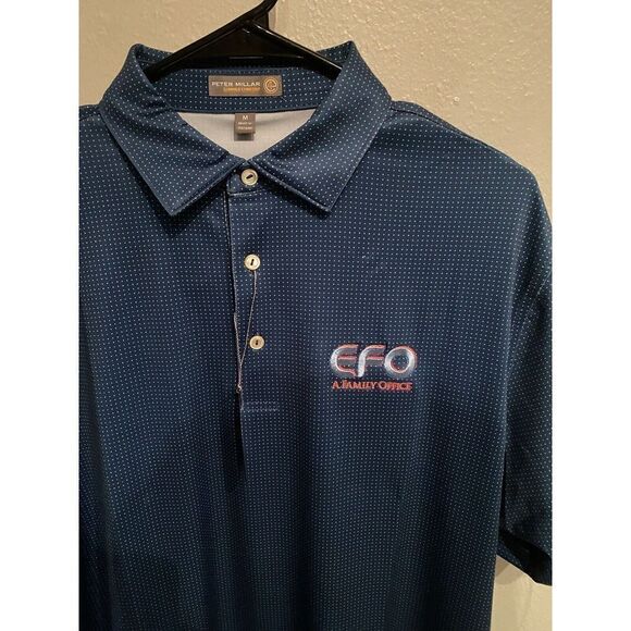 Peter Millar Summer Comfort Mens Medium New Blue Polka Dot Print Pattern - Picture 1 of 9